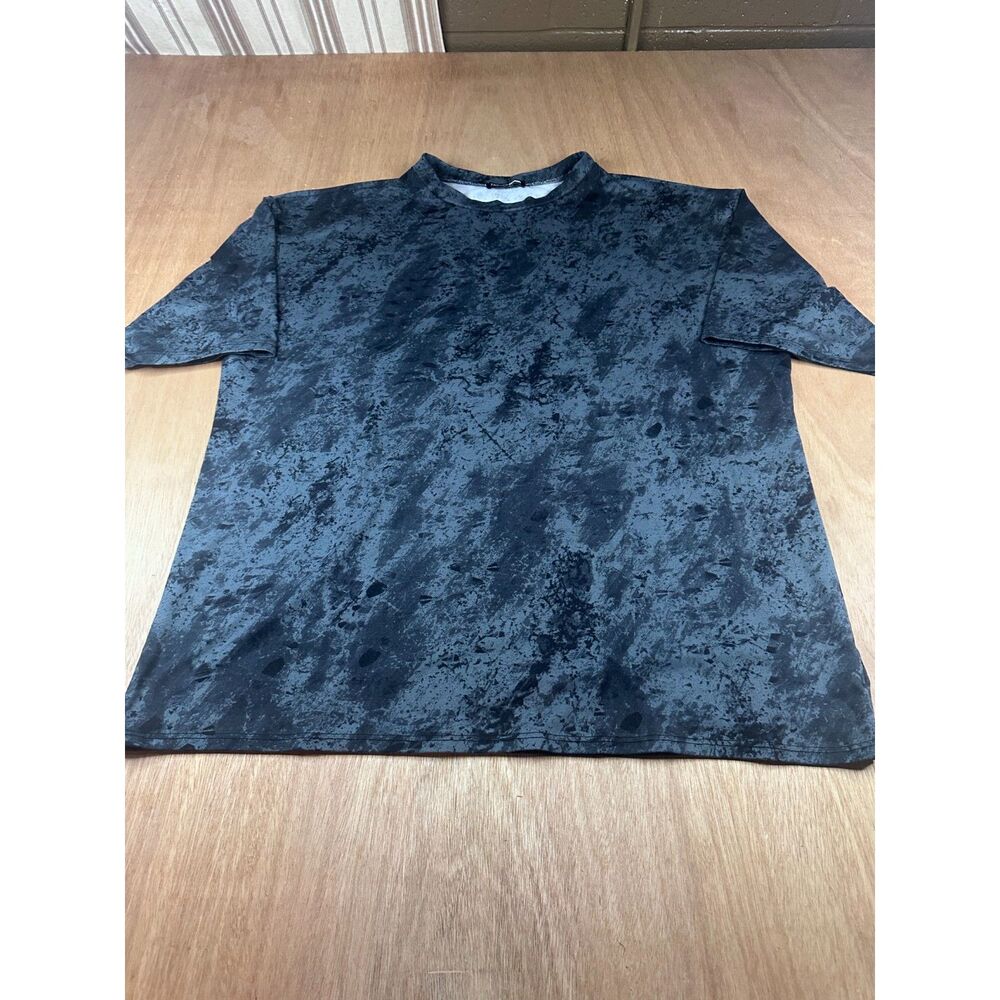 Fashion Nova Acid Wash T Shirt Black Gray Short Sleeve Crew‎ Neck Womens XL